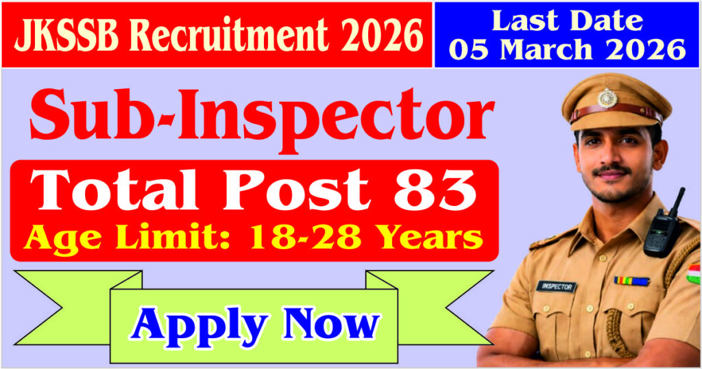 JKSSB Sub Inspector Recruitment 2026