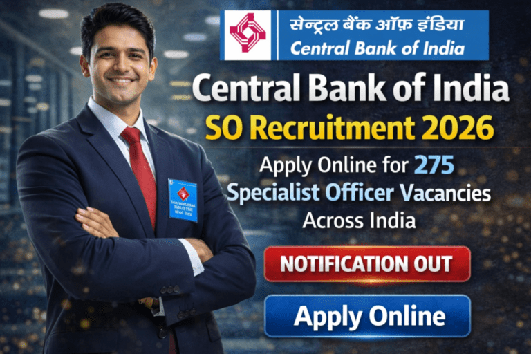 Central Bank of India SO Recruitment 2026