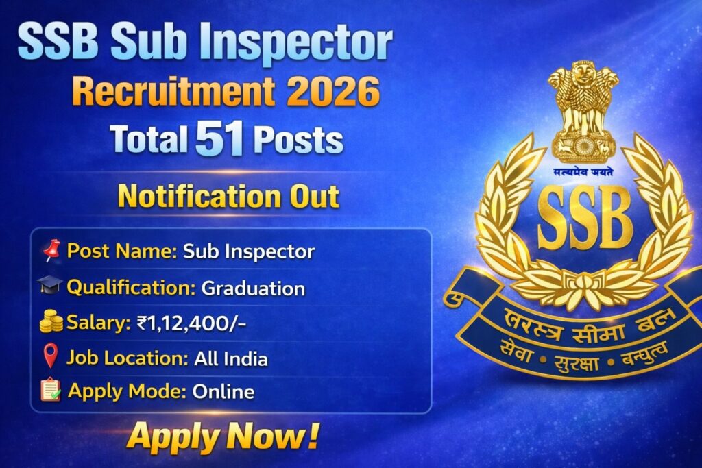 SSB Sub Inspector (SI) Recruitment 2026