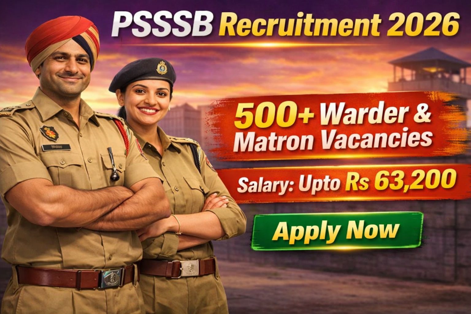 PSSSB Jail Warder and Matron Recruitment 2026
